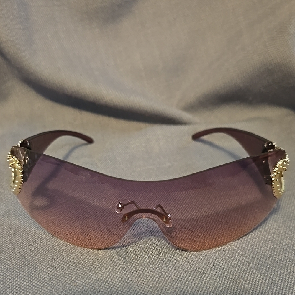 Elegant Purple Sunglasses with Gold Accents